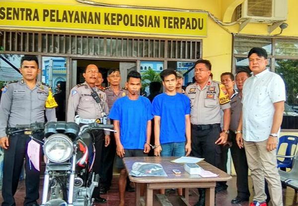 Curi Motor Lalu Disembunyikan di Kebun Pisang, Dua Pelaku Diringkus Polsek Hamparan Perak 