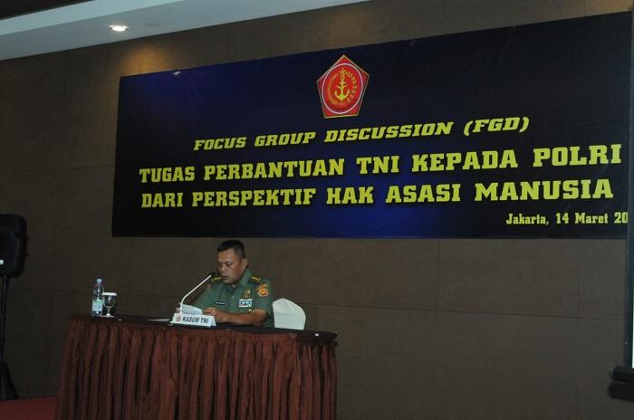 FGD Tugas Perbantuan TNI kepada Polri dari Perspektif HAM Dibuka Kasum TNI