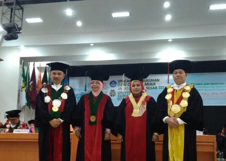Prof Runtung Sitepu Kukuhkan Dua Guru Besar Baru Universitas Sumatera Utara