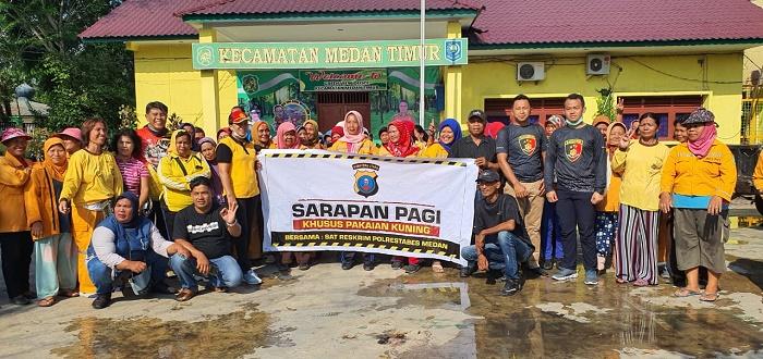 Satreskrim Polrestabes Medan Sarapan Pagi bersama Petugas Pakaian Kuning