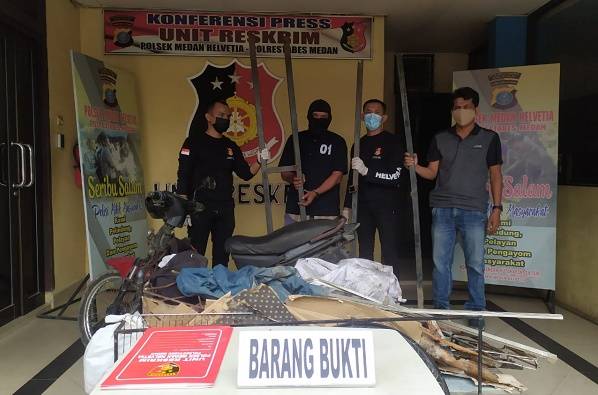 Pencuri Besi Pagar Rumah di Kawasan Helvetia Diringkus Tekab Polsek Medan Helvetia