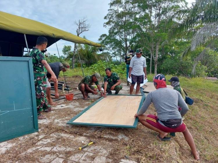 Satgas TMMD Boven Digoel Dirikan Posko Terpadu di Distrik Kawagit