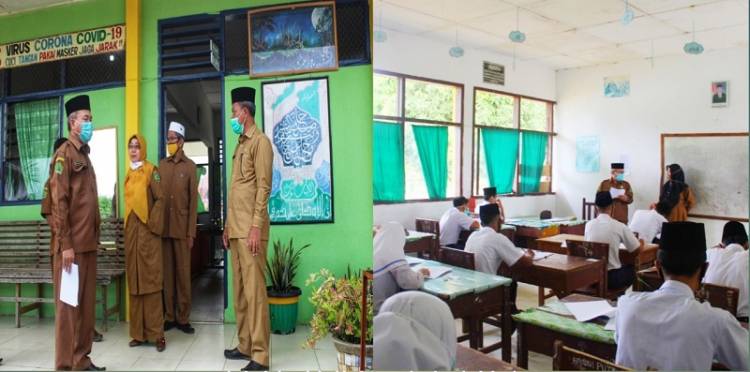 Kakan Kemenag Monitoring Ujian Madrasah di MTsN 1 Padang Lawas