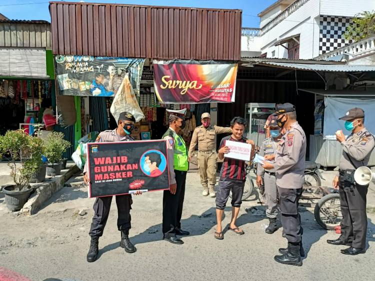 Polsek Medan Helvetia Ajak Warga Patuhi Protokol Kesehatan