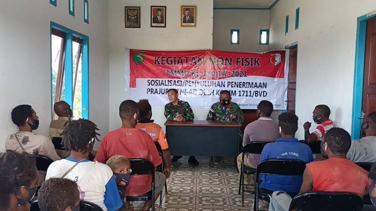 Kegiatan Non Fisik TMMD, Kodim 1711/Boven Digoel Sosialisasi Penerimaan Prajurit TNI AD
