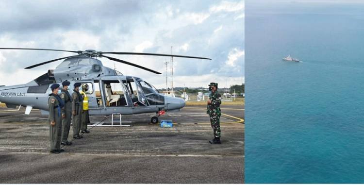 Pangkogabwilhan I Pantau Perairan di Wilayah Karang Singa dari Udara
