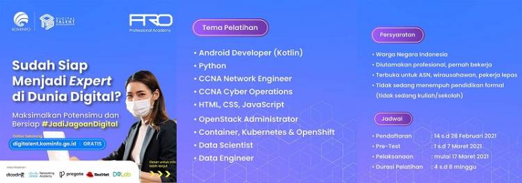 Kominfo Latih Milenial Jadi Pengusaha Digital dengan Program DEA Digital Talent Scholarship 2021