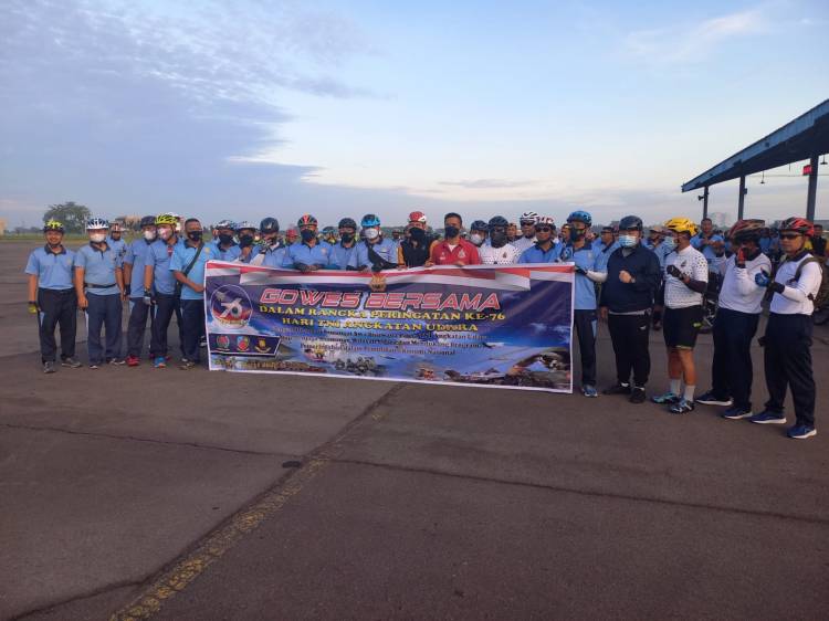 Rayakan HUT TNI AU, Ketua KADIN Medan Ikut Gowes Bersama TNI