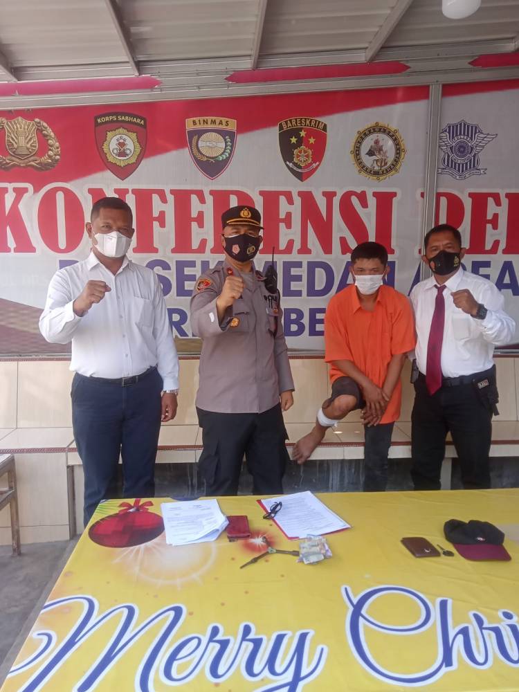 Terekam CCTV, Seorang Residivis Terlibat Curanmor Tumbang Ditembak Polisi di Jermal 15 Medan
