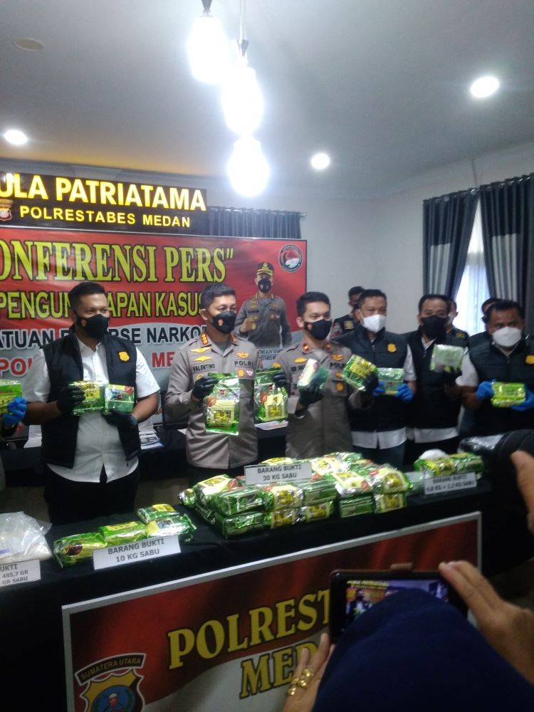 Polrestabes Medan Bongkar Penyelundupan Narkoba Internasional