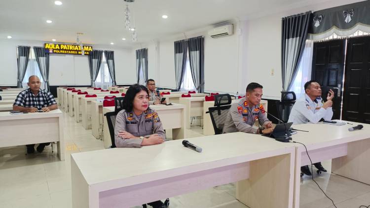 Polrestabes Madan Ikuti Zoom Meeting Bersama Divisi Humas Polri Jelang Mudik Lebaran