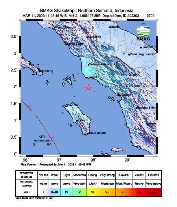 Wilayah Aceh Singkil Diguncang Gempa Bumi Magnitudo 5,2