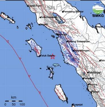 Tapteng Diguncang Gempa Bumi Magnitudo 4,7