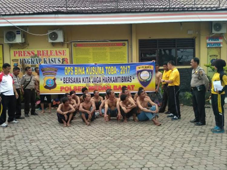 Polsek Medan Barat Tangkap 18 Jukir Liar yang Kerap Resahkan Warga