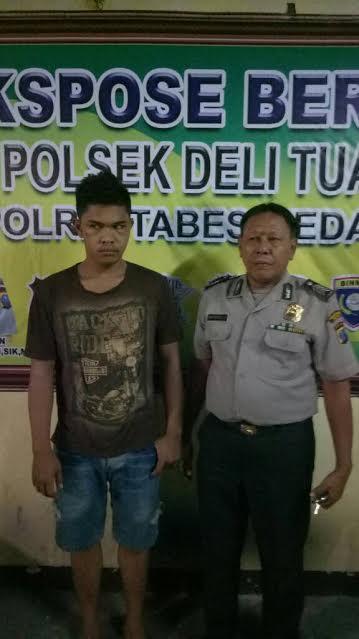 Polsek Delitua Amankan Pelaku Percobaan Pencurian Rumah di Jalan Luku, Medan Johor