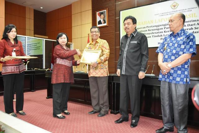 Pemkab Humbahas Peringkat I Upaya Penyelesaian Kerugian Daerah