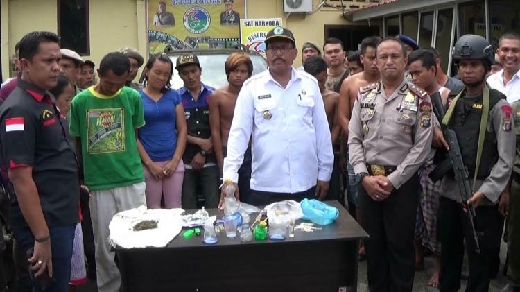 Diduga Kampung Narkoba, Tim Gabungan Polres Binjai Gerebek Kelurahan Mencirim