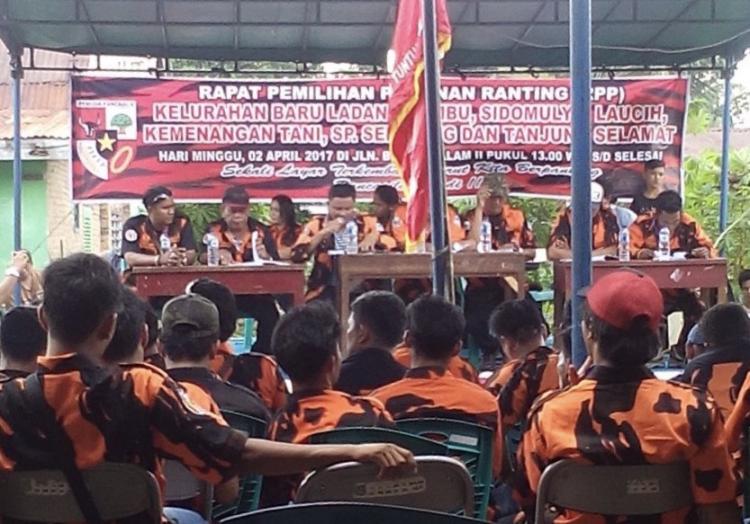 Polsek Delitua Lakukan Pengamanan Pemilihan Ketua Anak Ranting Pemuda Pancasila