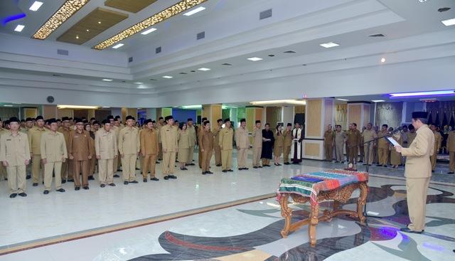 Lantik Pejabat Administrator di Pemprovsu, Gubsu Pesan Hindari Korupsi dan Perbuatan Tercela