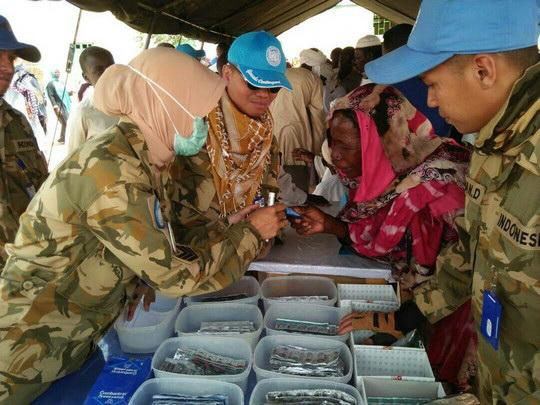 Satgas Yonkomposit TNI Gelar Bakti Sosial Kesehatan di Karak Sudan