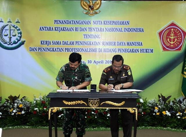 TNI dan Kejagung RI Kerja Sama Peningkatan SDM dan Kinerja