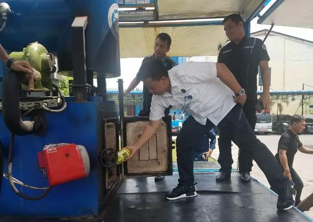 8,1 Kg Sabu-Sabu Senilai Rp 8 Miliar Dibakar di Mesin Incenerator di Percut Seituan