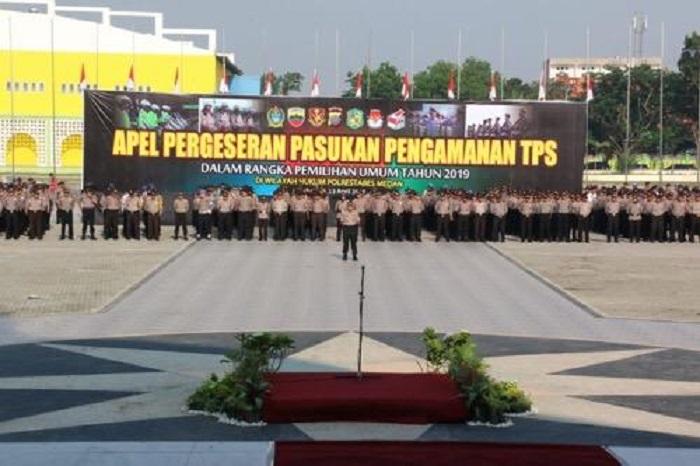 Apel Pergeseran Pasukan Pengamanan TPS Dihadiri Walikota Medan