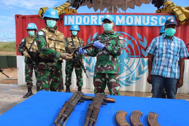 Pasukan Garuda Kembali Peroleh 3 Pucuk Senjata di Desa Lukengwe Kalemie Kongo 