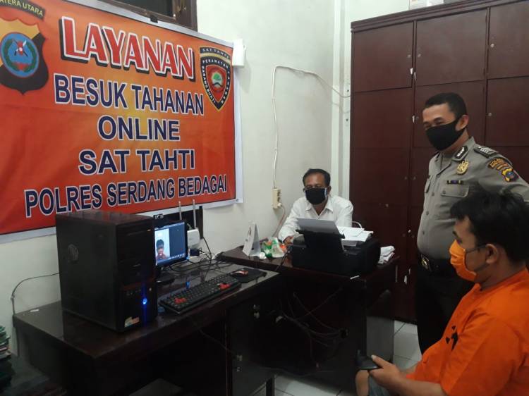 Dampak Covid-19, Polres Sergai Buka Layanan Besuk Tahanan secara Online