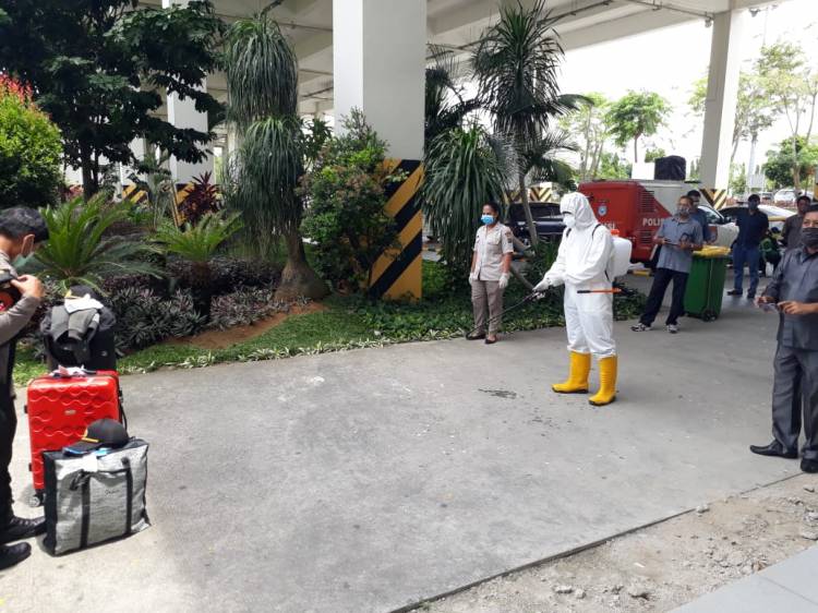 Tiba di Bandara Kualanamu, 35 Siswa Sekolah Inspektur Polisi Disterilisasi Bid Dokkes Polda Sumut