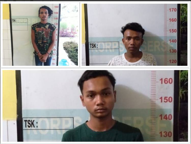 Polsek Kutalimbaru Tangkap Tiga Pria Komplotan Bongkar Rumah di Desa Sukamaju