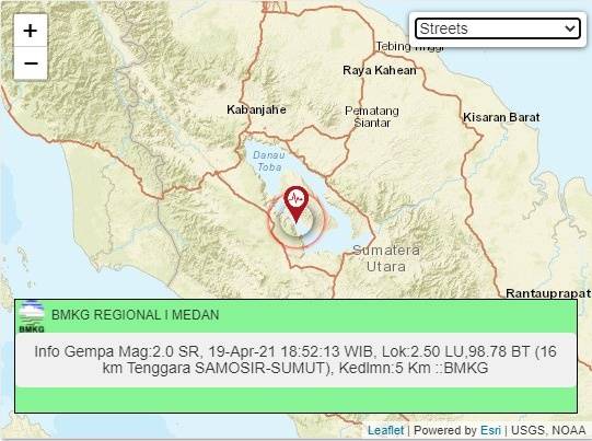 Senin Malam, Dalam Waktu Sekitar 28 Menit, Kawasan Danau Toba Diguncang Gempa 3 Kali