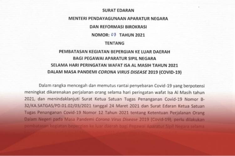 Menteri PANRB Terbitkan Larangan ASN Bepergian Saat Libur Peringatan Wafat Isa Almasih