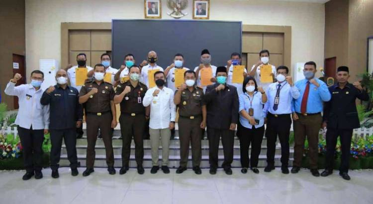 Wabup Labura Lakukan MoU Antara Kepala Kejaksaan Negeri Labuhanbatu dengan Kepala Desa