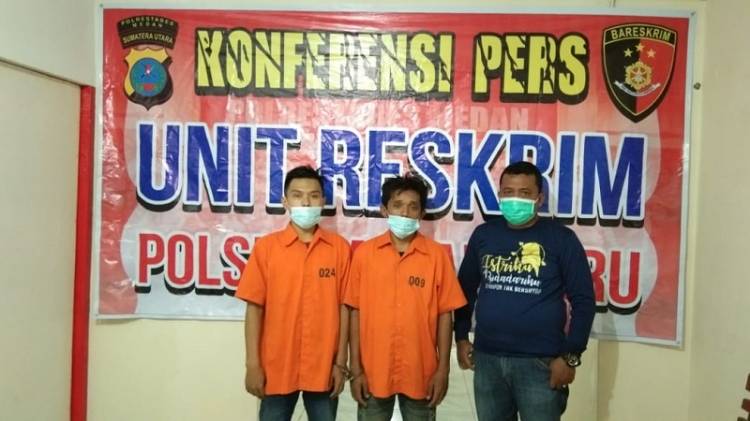 Polsek Medan Baru Sergap Dua Orang Pemakai Sabu di Jalan Keramat Indah Menteng