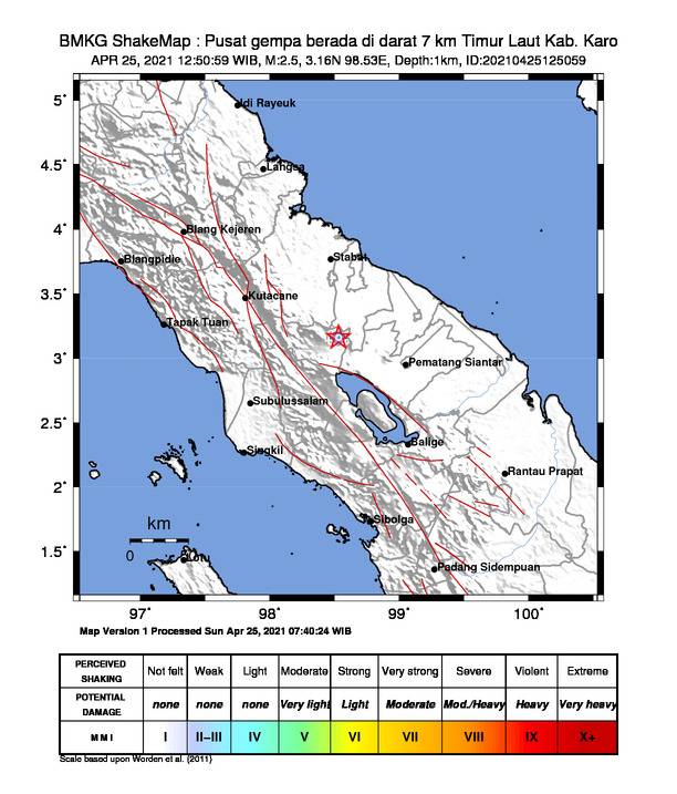 Kabupaten Karo Kembali Diguncang Gempa
