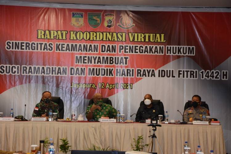 Pangdam XVII/Cenderawasih Ikuti Rapat Koordinasi Virtual Sambut Bulan Suci Ramadhan dan Mudik Hari Raya Idul Fitri 1442 H