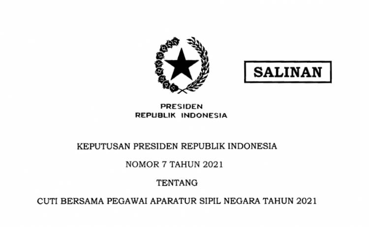 Keppres 7/2021, Cuti Bersama Tahun 2021 Hanya Dua Hari