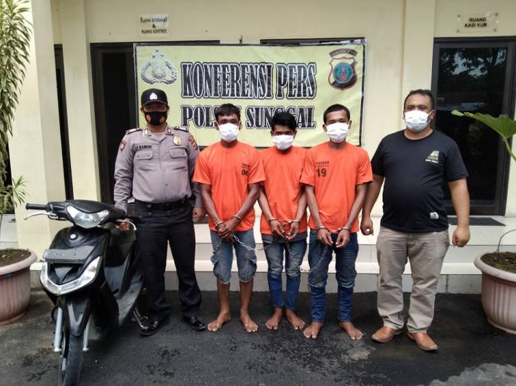 Tekab Polsek Sunggal Tangkap Tiga Komplotan Curanmor