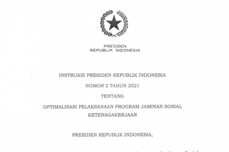 Presiden Terbitkan Inpres Optimalisasi Pelaksanaan Program Jaminan Sosial Ketenagakerjaan