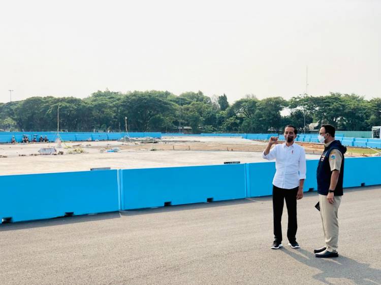  Tinjau Proyek Sirkuit Formula E, Presiden: Trek Balapan Sudah Siap