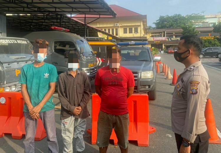 Polisi Amankan 5 Preman Lakukan Pungli kepada Warga di Medan  