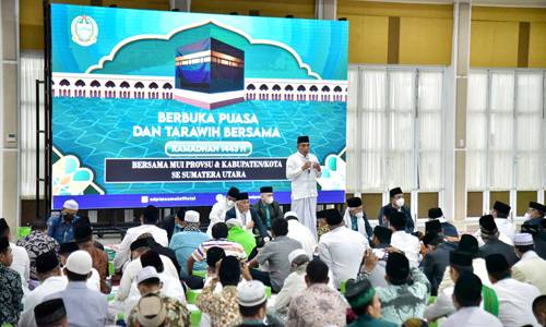 Buka Puasa Bersama MUI, Gubernur Edy Rahmayadi Tetap Harapkan Masukan dan Saran dari Ulama