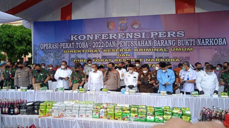 Polda Sumut Musnahkan Ratusan Kilogram Barang Bukti Narkoba