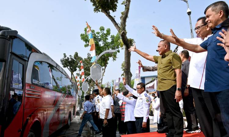 Gubernur Sumut Lepas 94 Bus Mudik Gratis Pemprov Sumut, Pastikan Keamanan Rumah yang Ditinggal Mudik