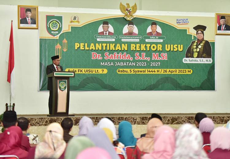 Dr Safrida Dilantik Sebagai Rektor UISU, Edy Rahmayadi Beri Pesan