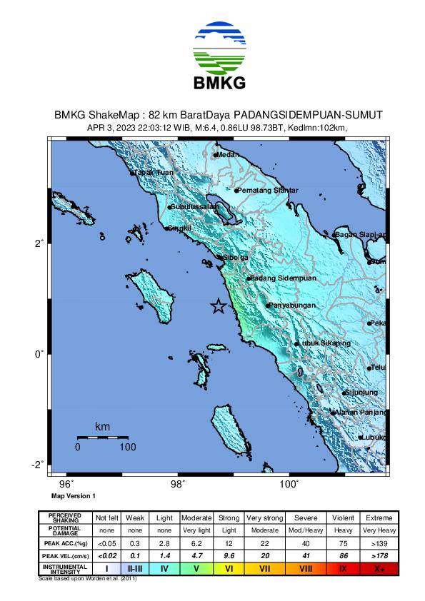 Padangsidimpuan Diguncang Gempa Bumi Magnitudo 6,4, Getaran Dirasakan Hingga Sumbar dan Aceh