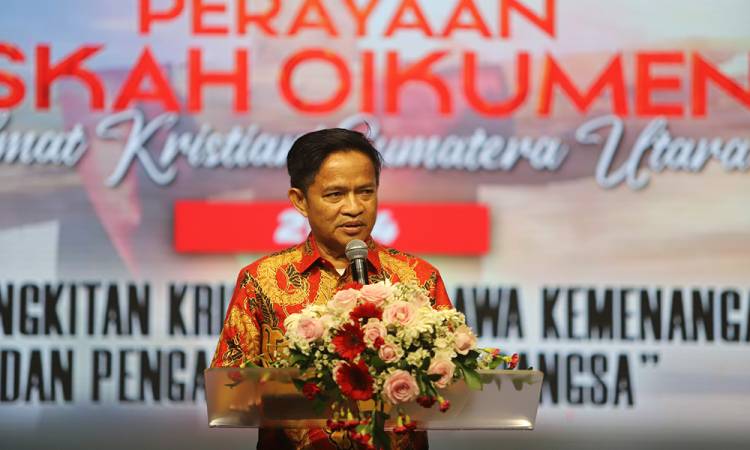 Hadiri Paskah Umat Kristiani Sumut, Pj Gubernur Ajak Gereja Bangun Kemandirian Ekonomi