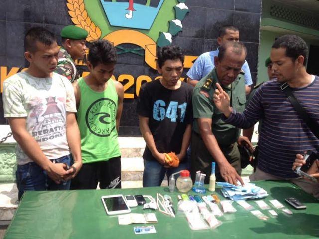 Kodim 0203/Langkat Amankan Komplotan Pemasok Narkotika di Tanjung Pura