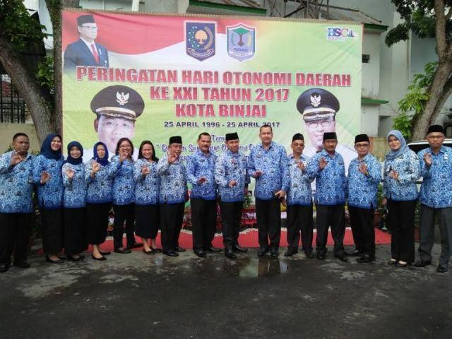 Pemko Binjai Gelar Upacara Peringatan Hari Otonomi Daerah ke XXI